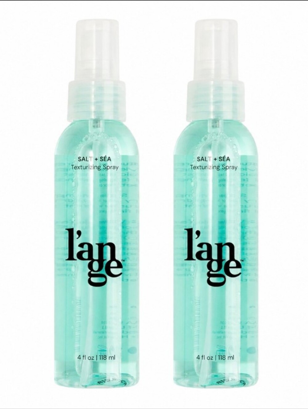 2 Pack L'ange Salt + Sea Texturizing Spray 4 oz Each Beach Wave Hair Texture